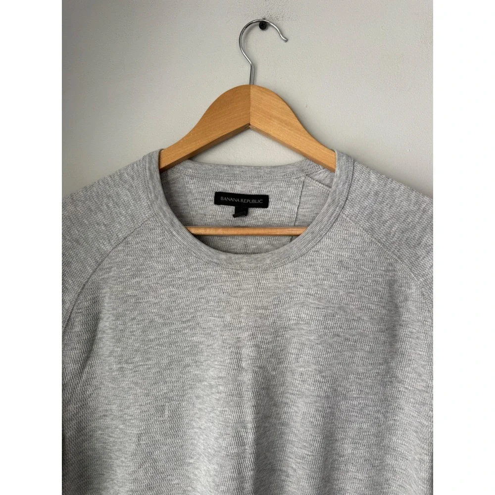 Banana Republic Mens Gray Long Sleeve Raglan Thermal Knit Shirt Size‎ Large